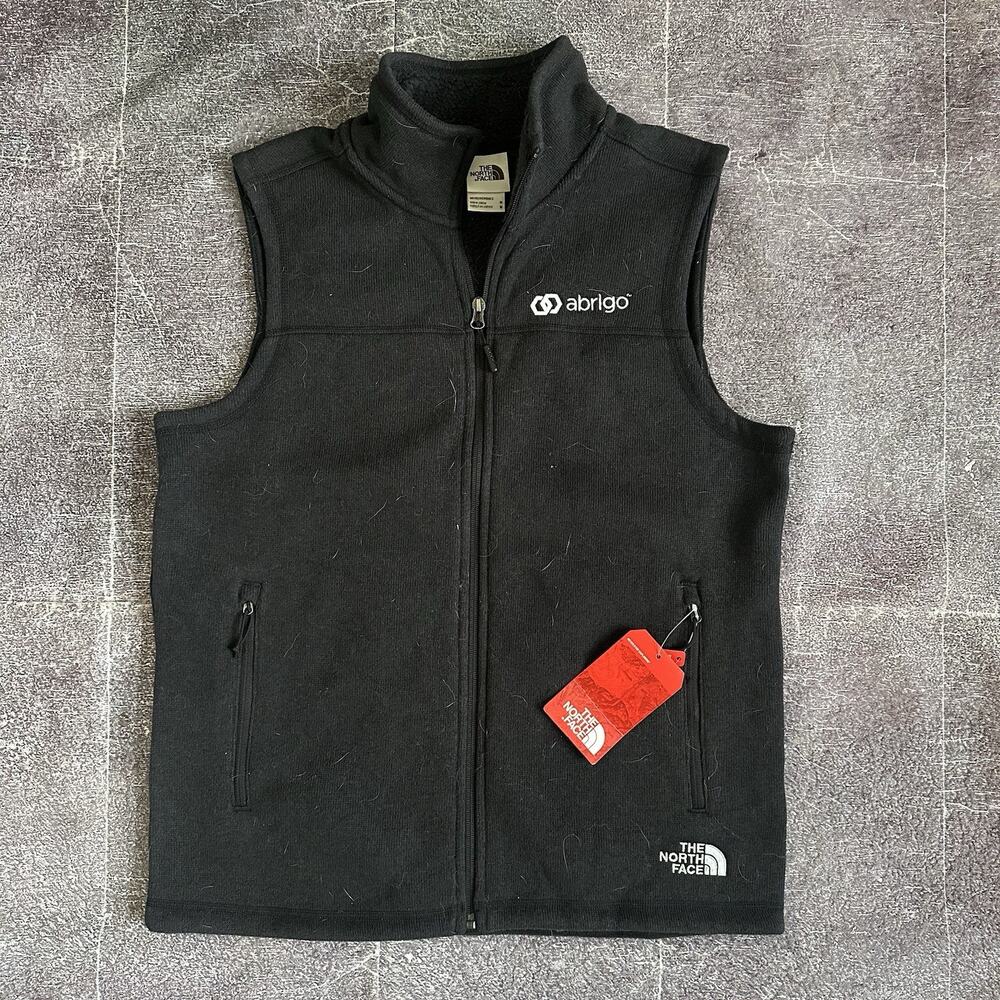 NWT Men's The North Face Black Heather Sweater Fleece Zip Up Vest Jacket Sz M